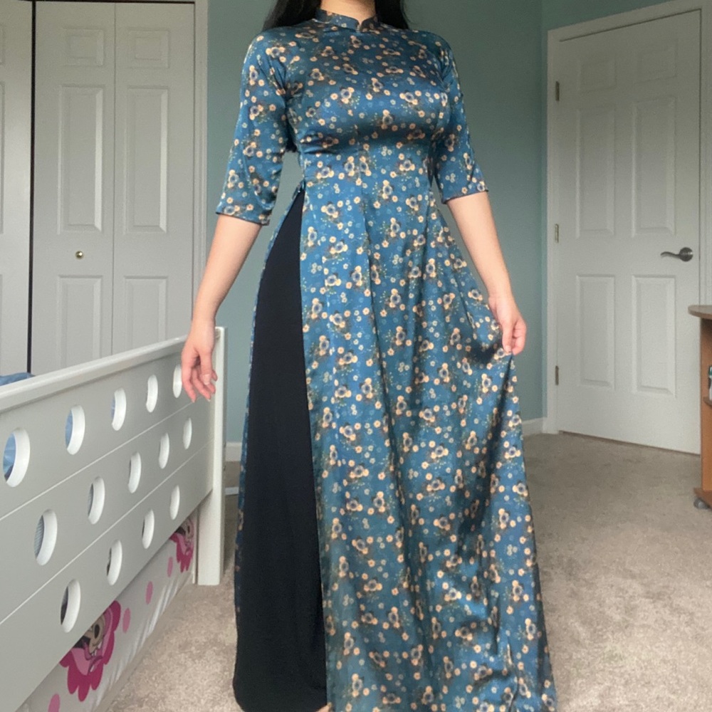 ✨Vietnamese Ao Dai Dress Floral Formal Gown